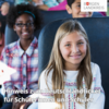 Schülerinnen und Schüler sitzen im Bus und Überschrift "Hinweis zum Deutschlandticket für Schülerinnen und Schüler"