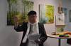 Michael R. Dyroff bei der Ausstellungseröffnung im Landratsamt Naumburg
