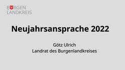 Neujahrsansprache 2022