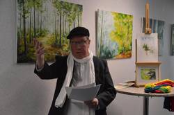 Michael R. Dyroff bei der Ausstellungseröffnung im Landratsamt Naumburg