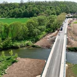 Unstrutbrücke Burgscheidungen von oben Brückenneubau 2